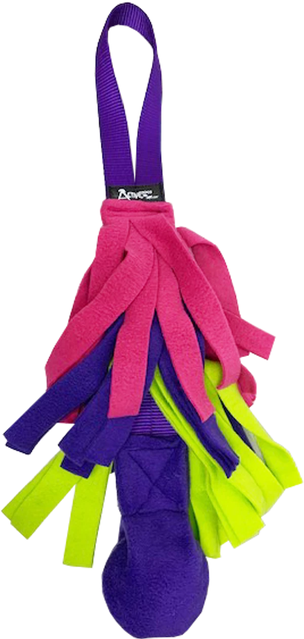 51 Fleece Tails Tug W/Squeaker Ball 4 51 Fleece Tails Tug W/Squeaker Ball - Image 4