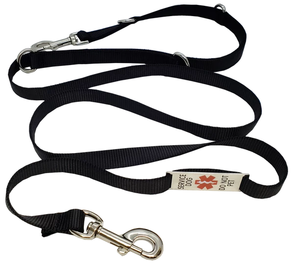 Hands Free 7' Leash W/ Chrome Service Dog ID Tag 4 Hands Free 7' Leash W/ Chrome Service Dog ID Tag - Image 4