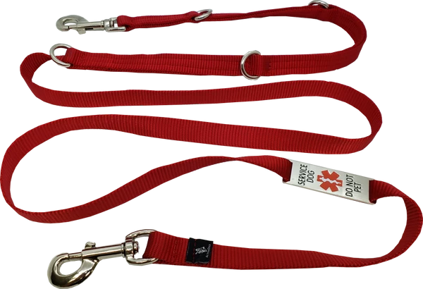Hands Free 7' Leash W/ Chrome Service Dog ID Tag 5 Hands Free 7' Leash W/ Chrome Service Dog ID Tag - Image 5