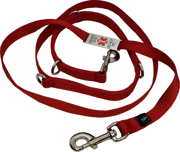 Hands Free 7' Leash W/ Chrome Service Dog ID Tag 2 Hands Free 7' Leash W/ Chrome Service Dog ID Tag - Image 2