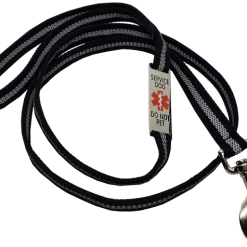 Reflective Service Dog 5' Leash W/Chrome Service Dog ID Tag -Agility Shop 407022 9 full 78289.1638911478