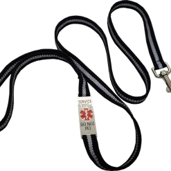 Reflective Service Dog 5' Leash & Collar W/Chrome Service Dog ID Tag -Agility Shop 407024 3 full 20600.1638911516