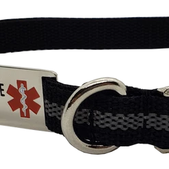 Reflective Service Dog 5' Leash & Collar W/Chrome Service Dog ID Tag -Agility Shop 407024 4 full 28651.1638911518