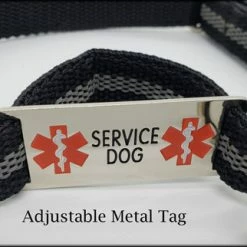Reflective Service Dog 5' Leash & Collar W/Chrome Service Dog ID Tag -Agility Shop 407024 8 full 02667.1638911524