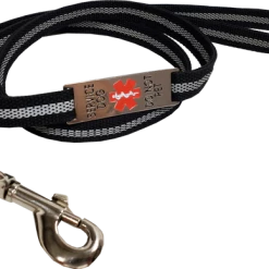 Reflective Service Dog 5' Leash & Collar W/Chrome Service Dog ID Tag -Agility Shop 407024 9 full 88217.1638911531