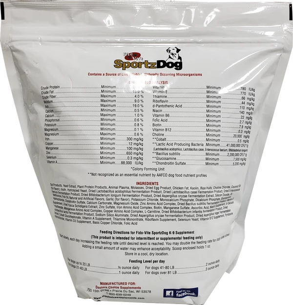 Fido-Vite Sportz Dog K9 Supplement 2 Fido-Vite Sportz Dog K9 Supplement - Image 2