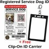 ActiveDogs Registered Service Dog Photo ID Card + Clip-On ID Carrier + FREE Digital ID Copy