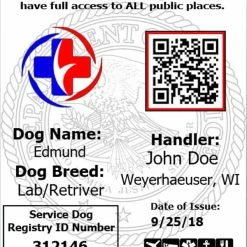 Activedogs Registered Service Dog ID + Free Digital ID Copy -Agility Shop 701209 1 72300.1656416834