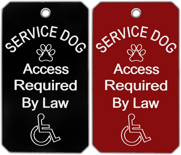 Large Engraved Service Dog ID Tag 1 Large Engraved Service Dog ID Tag