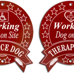Engraved Therapy/Service Dog Sign -Agility Shop 701232B RED full 42994.1638911351