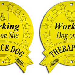 Engraved Therapy/Service Dog Sign -Agility Shop 701232B YEL full 00607.1638911356