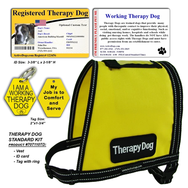 Standard Therapy Dog Vest Starter Kit 1 Standard Therapy Dog Vest Starter Kit