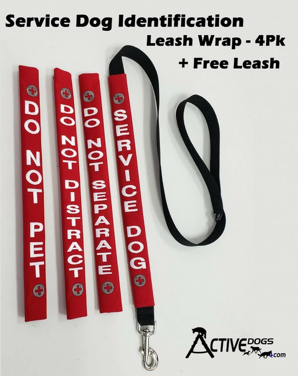 Service Dog Identification Leash Wrap Set + Free Leash 1 Service Dog Identification Leash Wrap Set + Free Leash