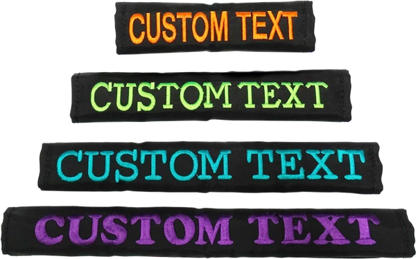 Custom Text Leash Wrap & Chest Strap Cover 1 Custom Text Leash Wrap & Chest Strap Cover