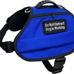 Service Dog Saddle Bag Harness Vest W/ Removable Packs