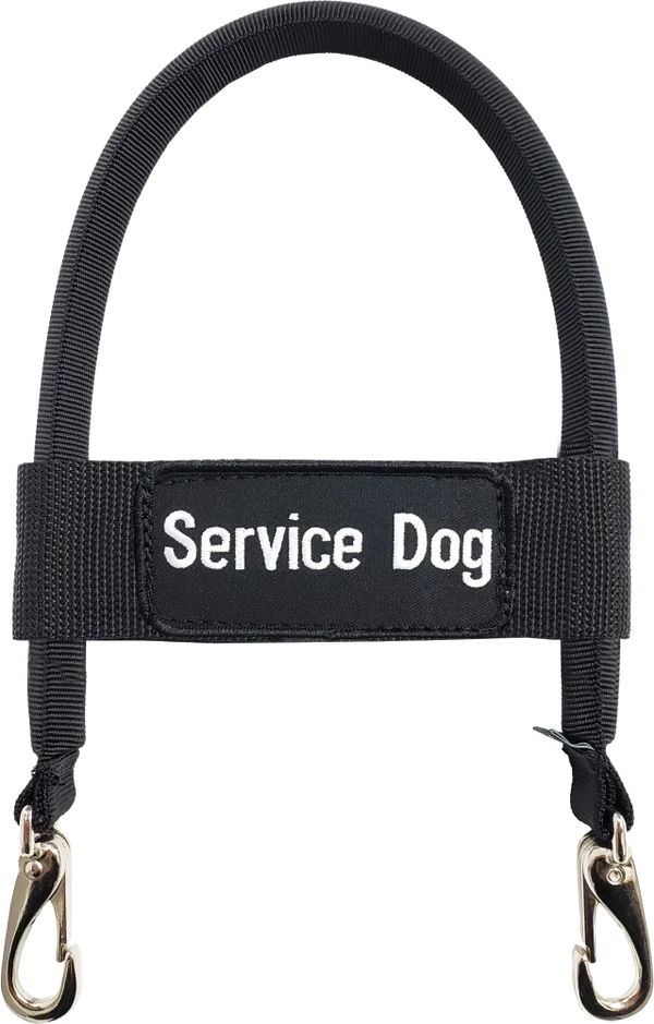 12" Nylon Clip-on Bridge Handle W/Service Dog ID Band 1 12" Nylon Clip-on Bridge Handle W/Service Dog ID Band