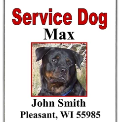 Service Dog Metal Collar Tag - Double Sided W/ ADA Back