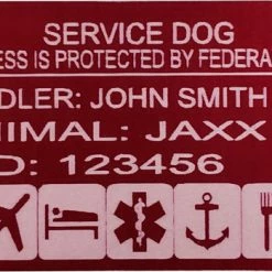 Aluminum Service Dog Tag - Dog & Handler Double Sided Registered Tag -Agility Shop 7075577R 14 full 52262.1638911486