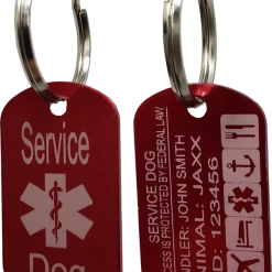 Aluminum Service Dog Tag - Dog & Handler Double Sided Registered Tag