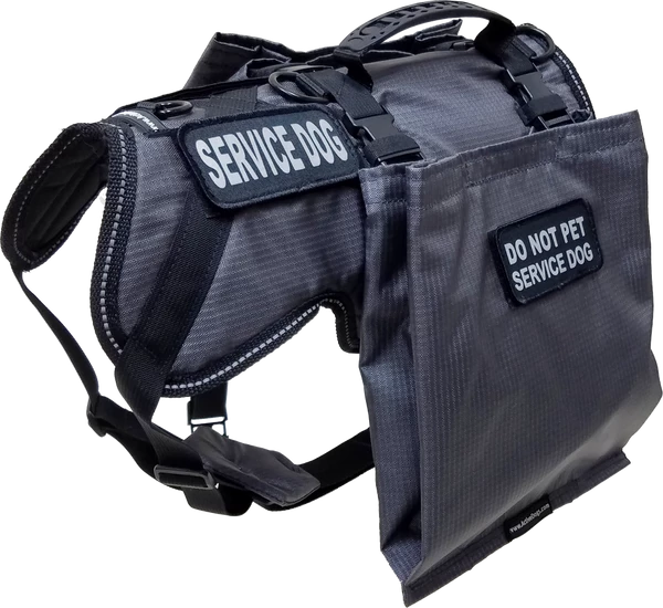 Service Dog Saddle Bag Grocery Getter Harness Vest 1 Service Dog Saddle Bag Grocery Getter Harness Vest