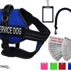 Service Dog Starter Kit - Padded Air-Tech Service Dog Harness Vest + Clip-on Bridge Handle & More -Agility Shop 707645 Blue Ad full 04052.1653306090