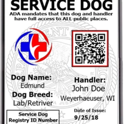 Activedogs Registered Service Dog ID + Free Digital ID Copy -Agility Shop IPhone ID 29998.1656416834